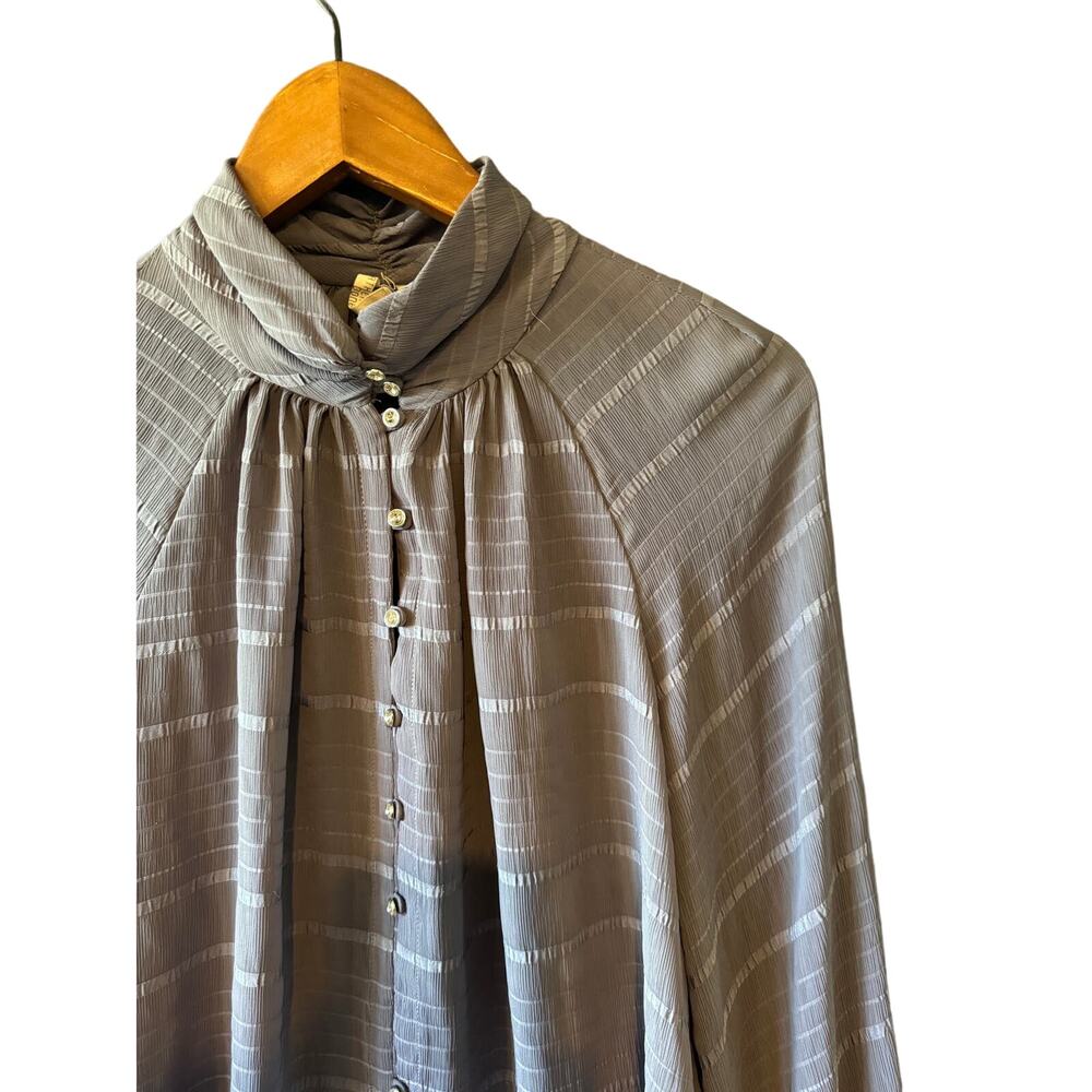 Anthropologie (Feather Bone) | High Neck Marietta Blouse | Size XS